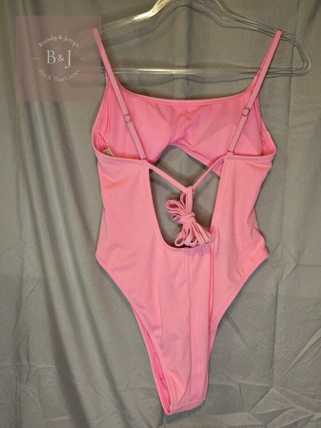 Women's Wild Fable Swimsuit Long Ties Extra High Leg Pink Size XL