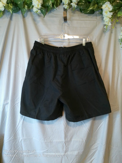 Boy's Cartelo Swim Trunks, Black with Logo and Pocket Size 4XL