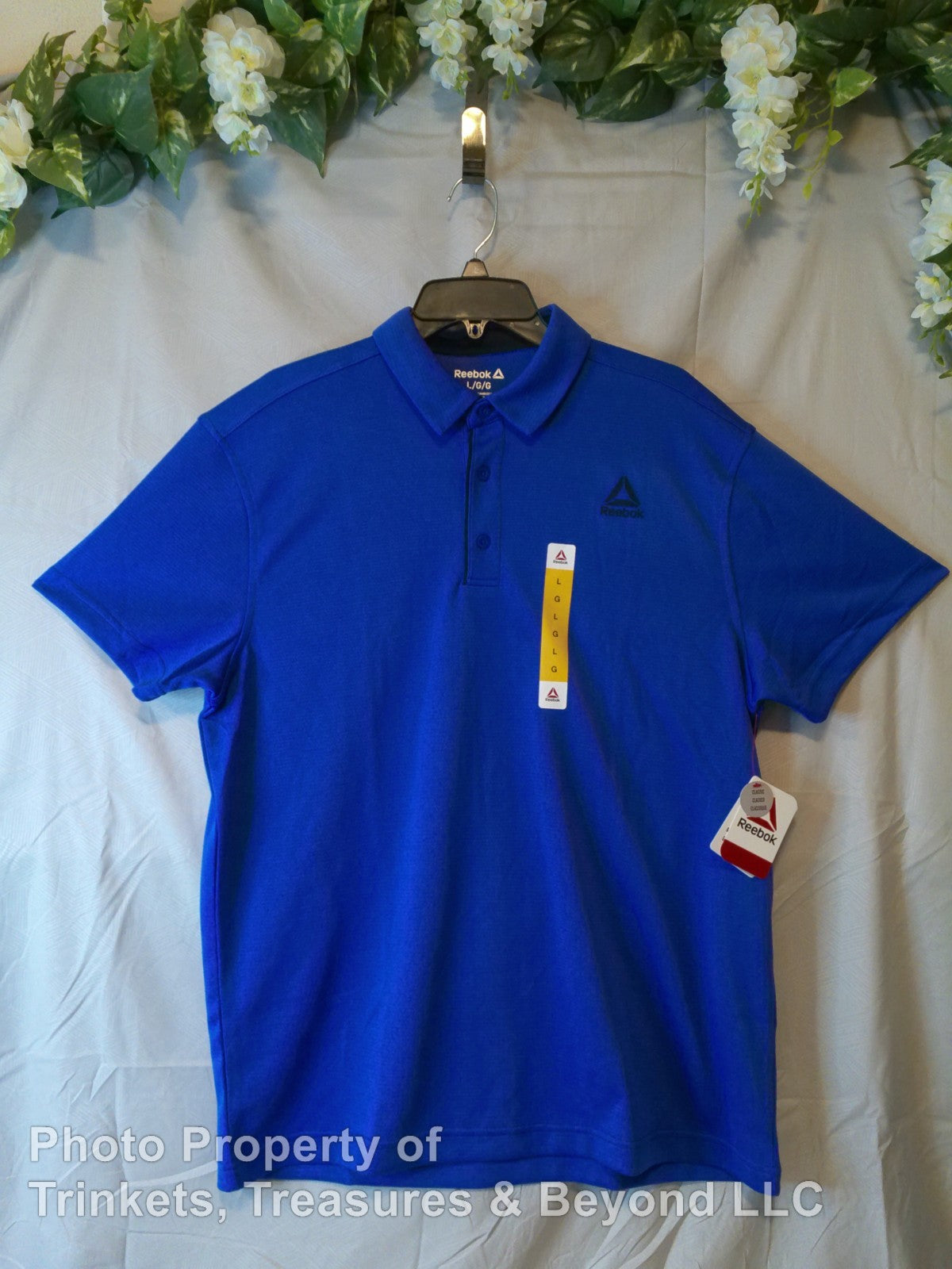 Men's Reebok Moisture Management Polo Dazzling Blue 