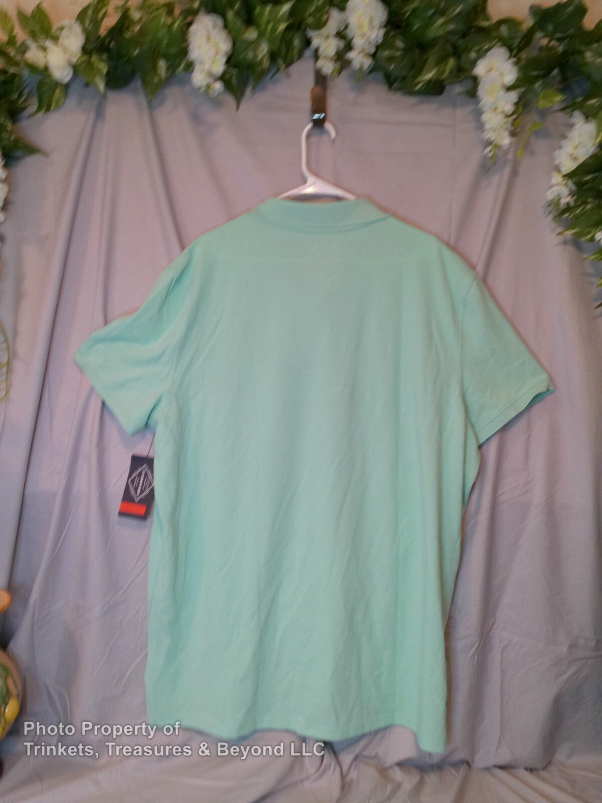 Men's St. John's Bay Short Sleeve Polo, Mint Green Size 2XL