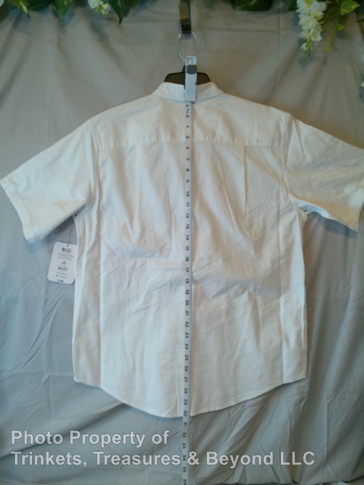 Men's George Button Down Short Sleeve Casual Shirt with Pocket White Size M