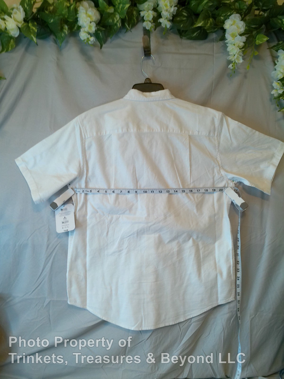 Men's George Button Down Short Sleeve Casual Shirt with Pocket White Size M