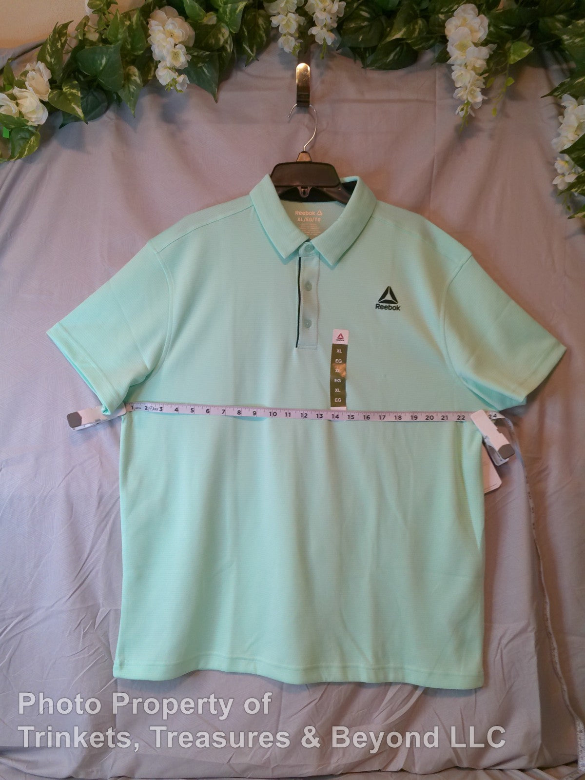 Men's Reebok Moisture Management Polo Yucca (Mint Green) 