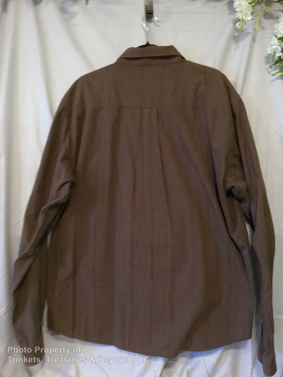 Men's NOTW (Not of This World) Long Sleeve Button-Up Shirt, Brown, Size 2XL