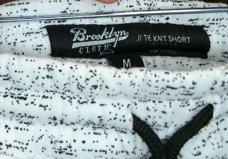 Men's Brooklyn Cloth Drawstring Knit Shorts White and Black Size M