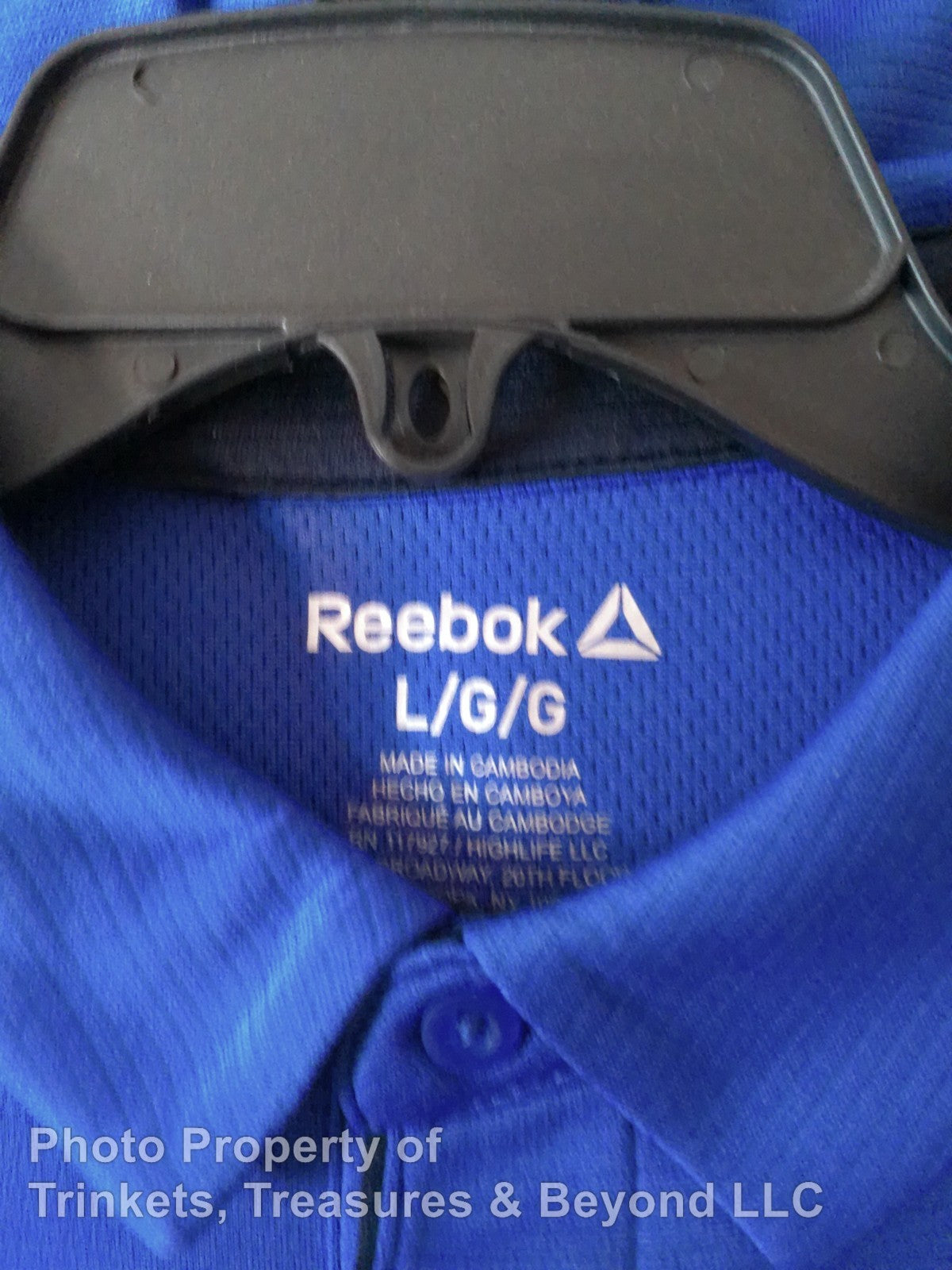 Men's Reebok Moisture Management Polo Dazzling Blue 