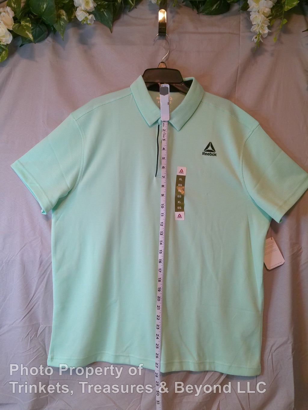 Men's Reebok Moisture Management Polo Yucca (Mint Green) 