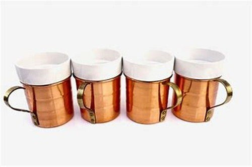 4 piece Solid Capper Mug Set with Ceramic Insert