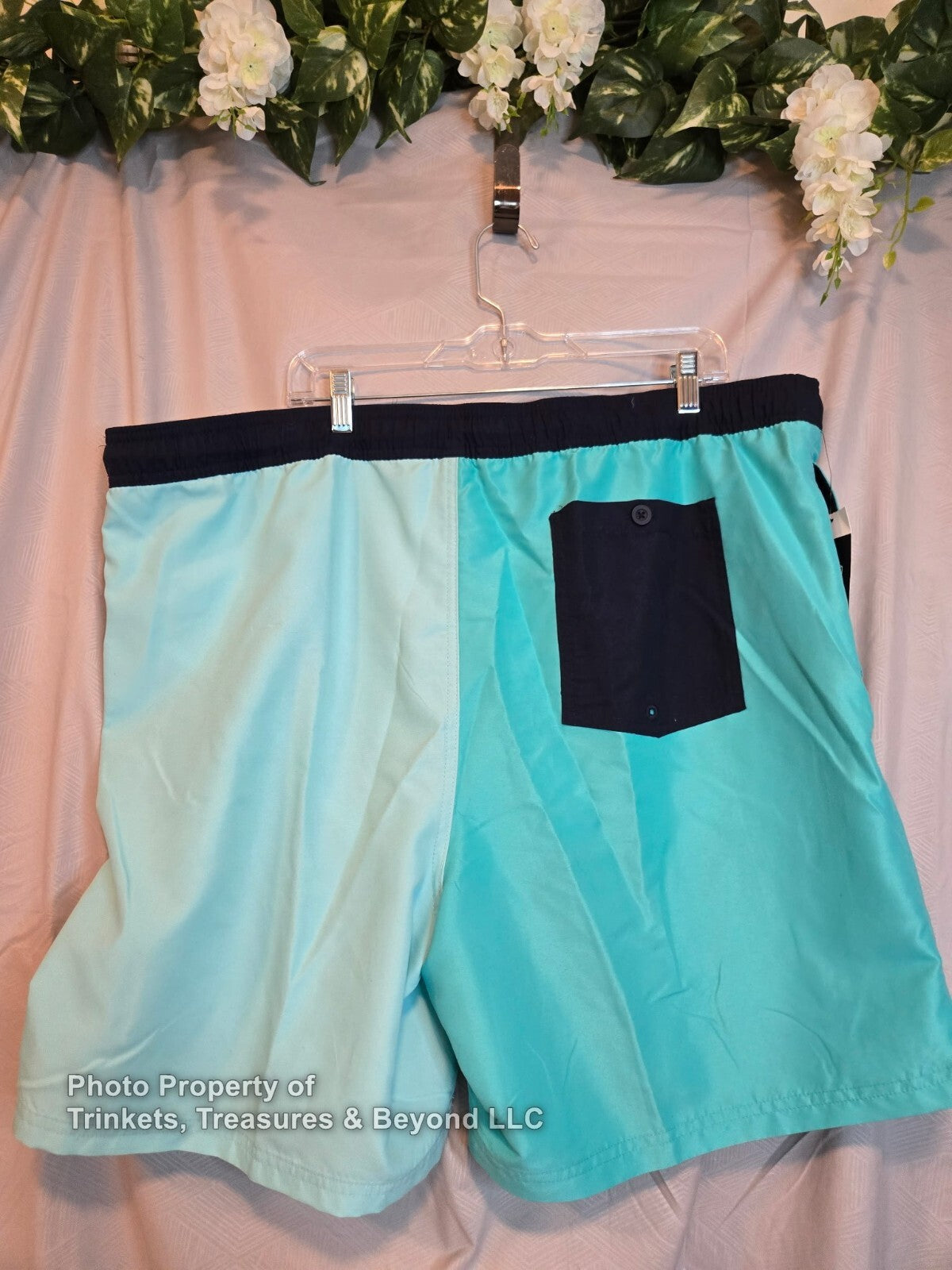 Men's Original Use Swim Trunks Two Tone Blue Size 2XL