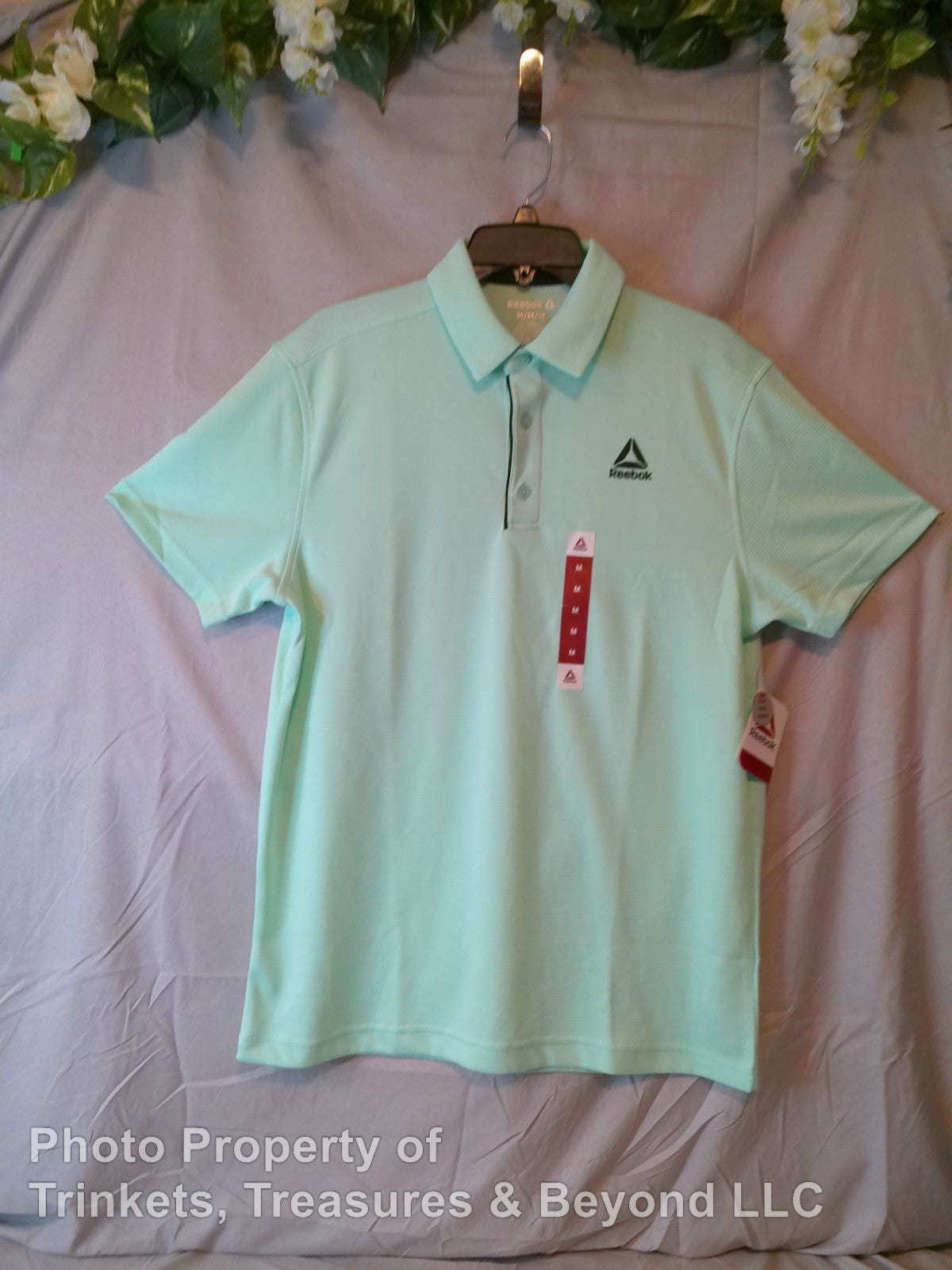 Men's Reebok Moisture Management Polo Yucca (Mint Green)
