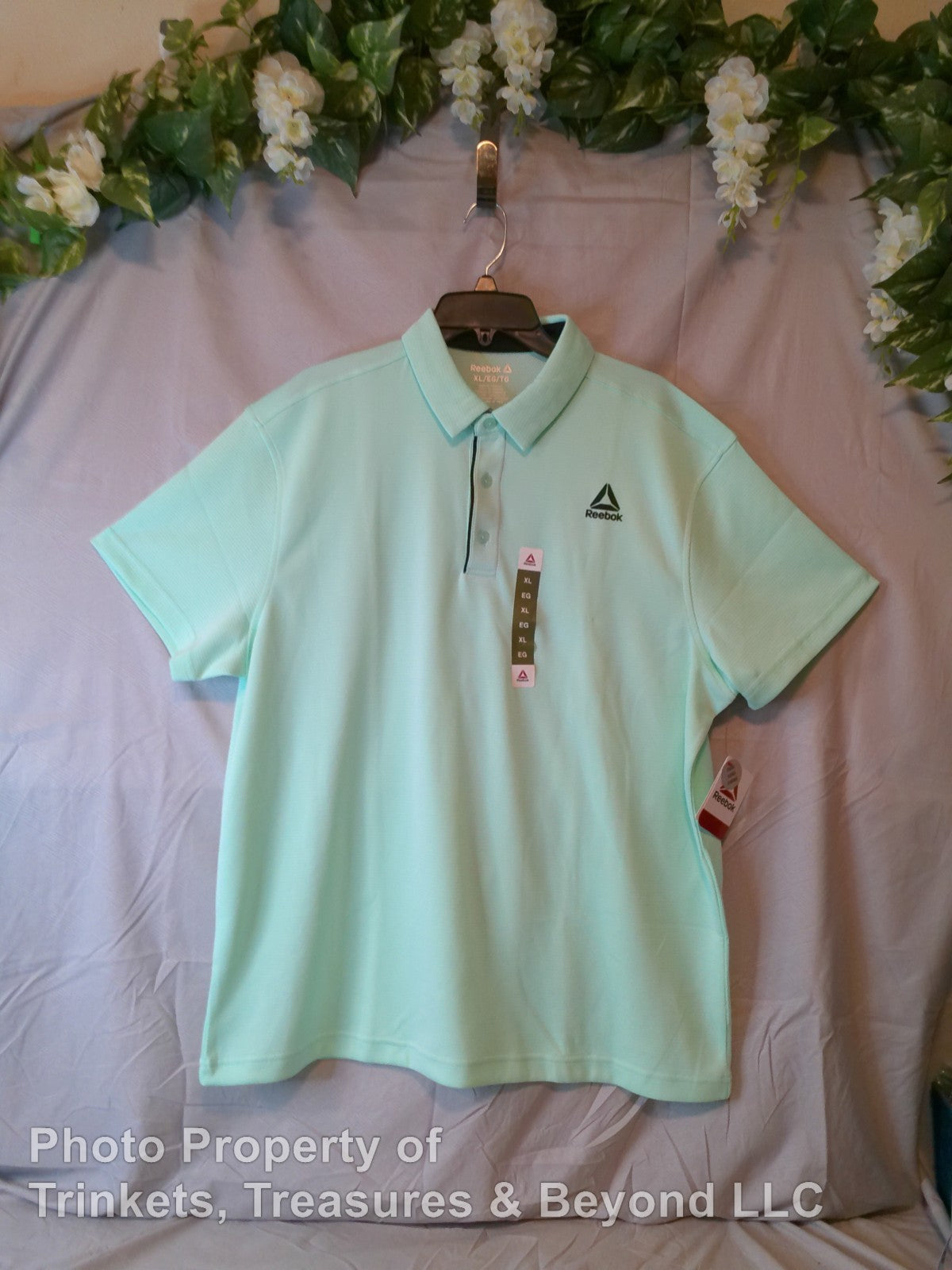 Men's Reebok Moisture Management Polo Yucca (Mint Green) 