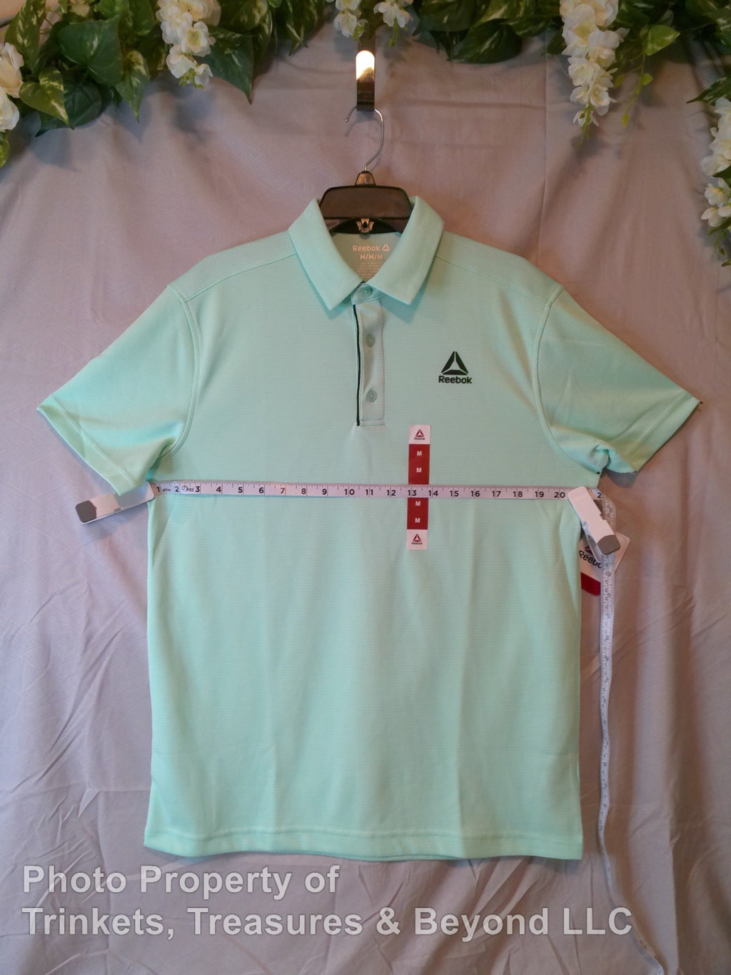 Men's Reebok Moisture Management Polo Yucca (Mint Green)