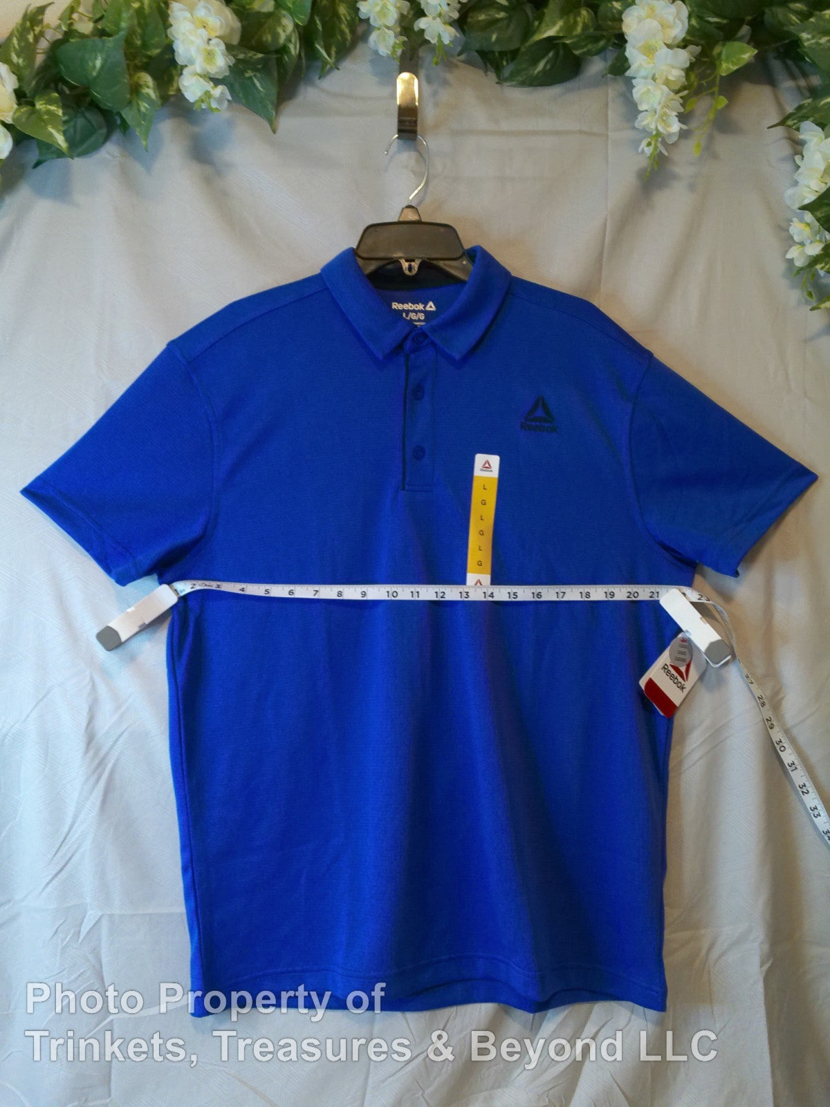 Men's Reebok Moisture Management Polo Dazzling Blue 