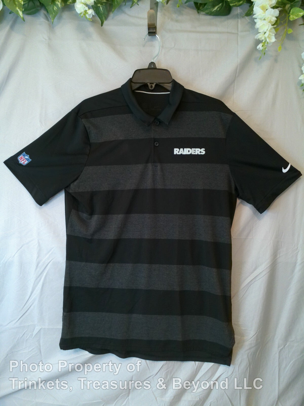 Men's NFL Onfield Polo Raiders by Nike Dri-Fit Black Size M