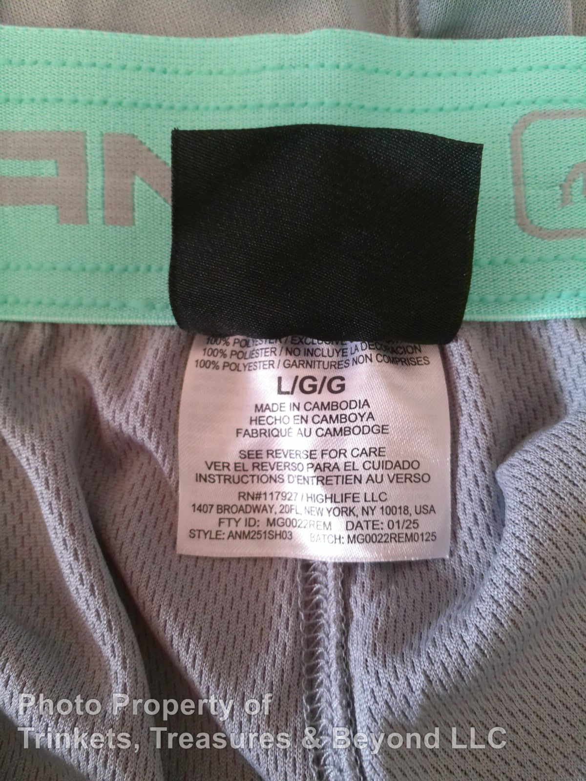 Men's AND1 Basketball Shorts 8" inseam Gray & Black with Teal Trim Size L
