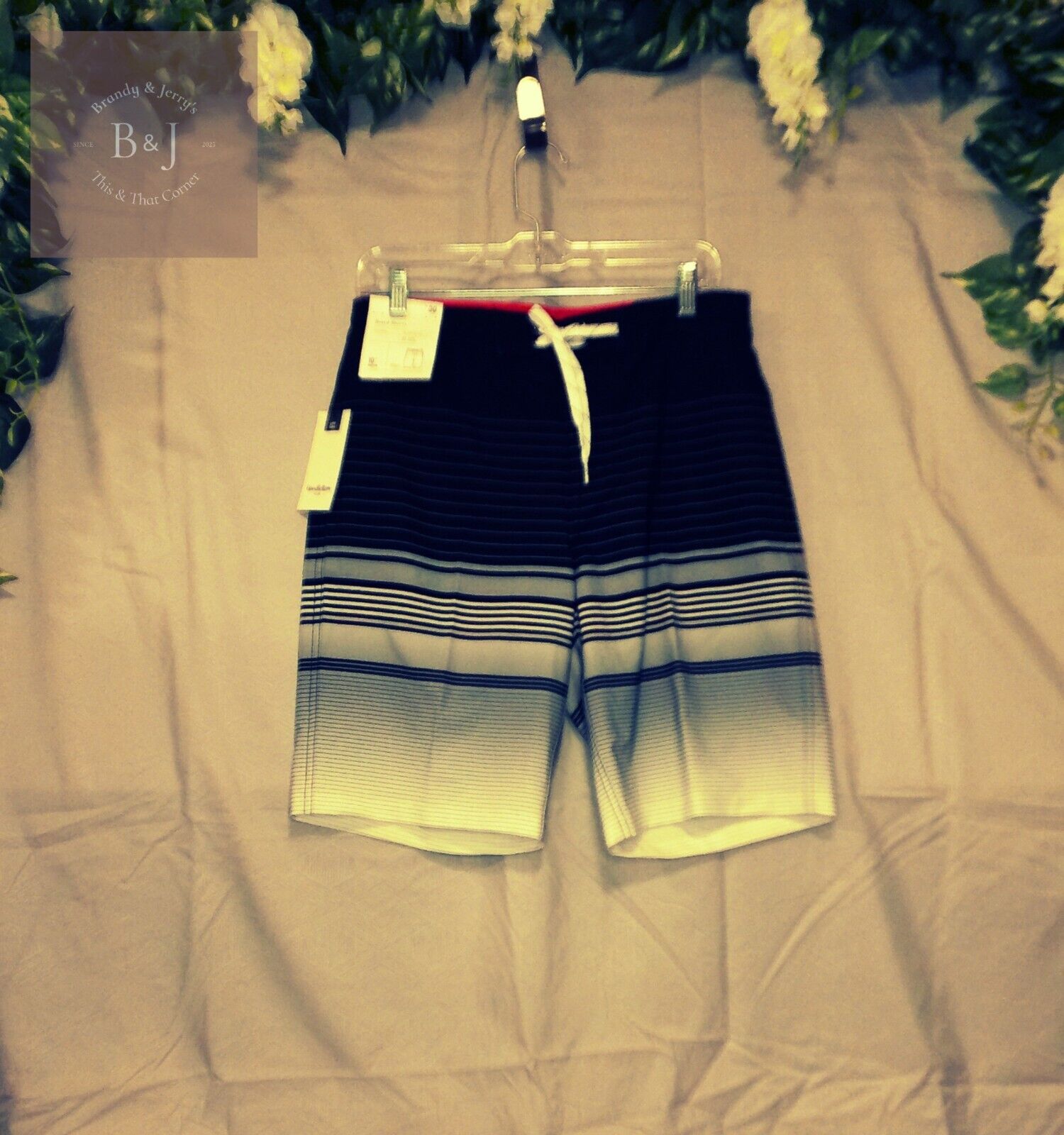 Men's Goodfellow Board Shorts Black, Gray, White UPF 50+ Waist 30