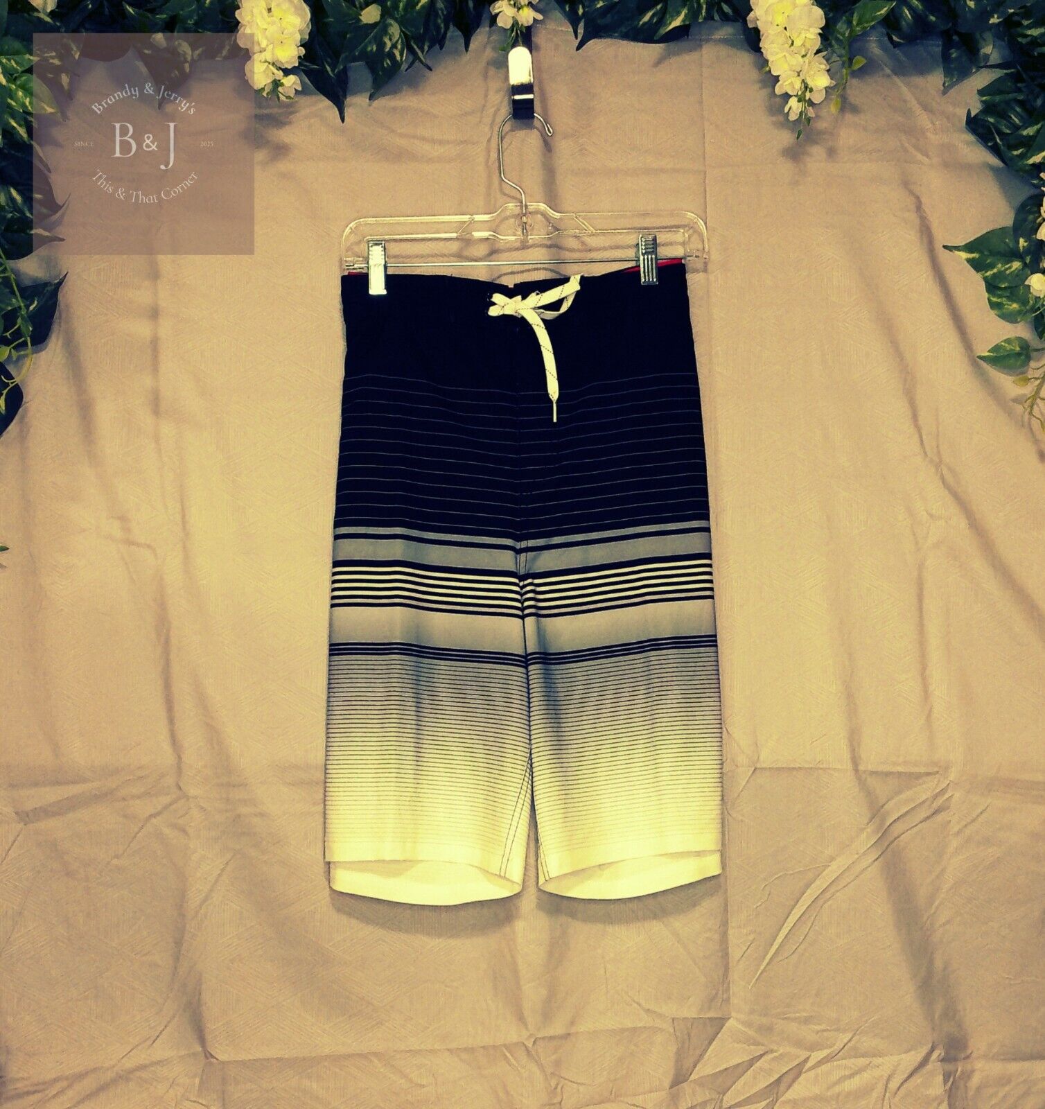 Men's Goodfellow Board Shorts Black, Gray, White UPF 50+ Waist 42